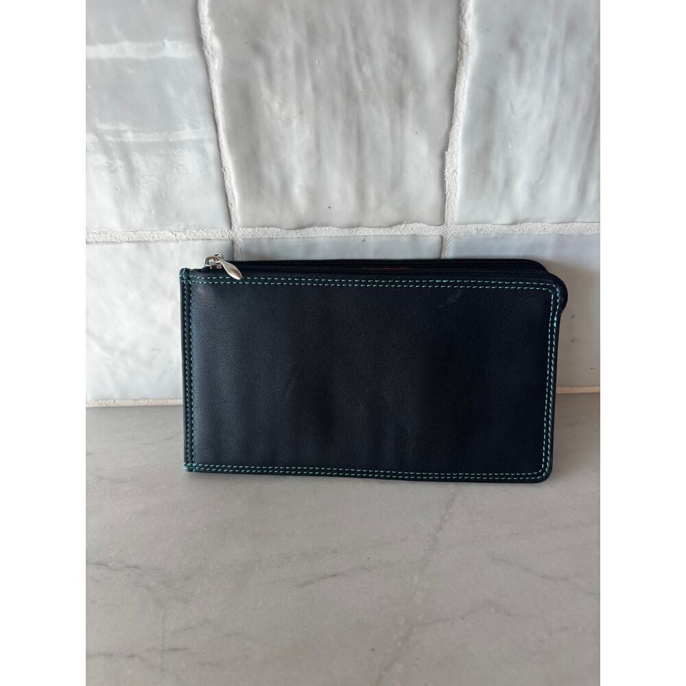 Belarno Rainbow Leather Wallet Zip Around Travel Organizer Colorful Card Holder
